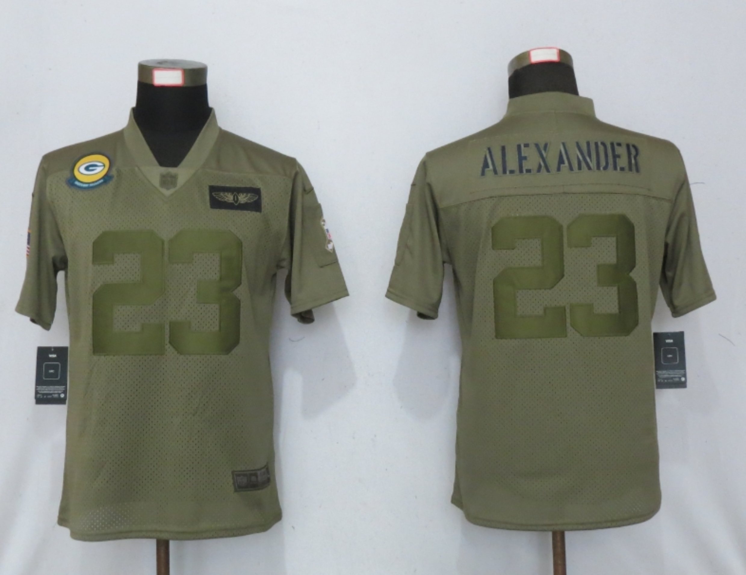 Women New Nike Green Bay Packers #23 Alexander Nike Camo 2019 Salute to Service limited jersey->women nfl jersey->Women Jersey